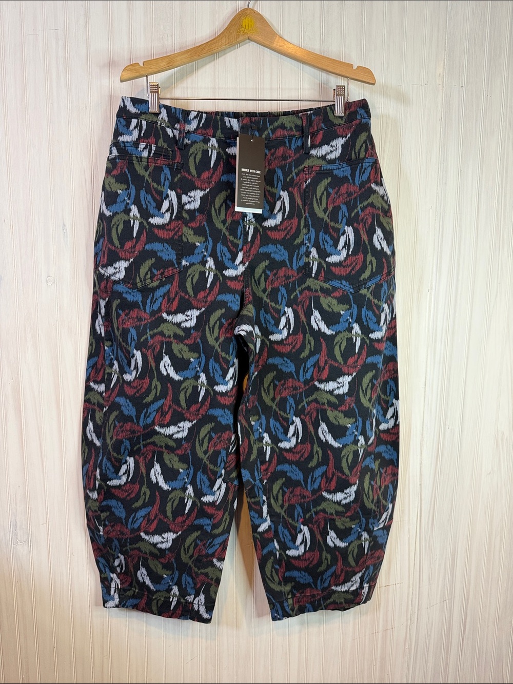 NWT RUTI PRINTED SLOUCHY SOFT TWILL PANT 18 barrel